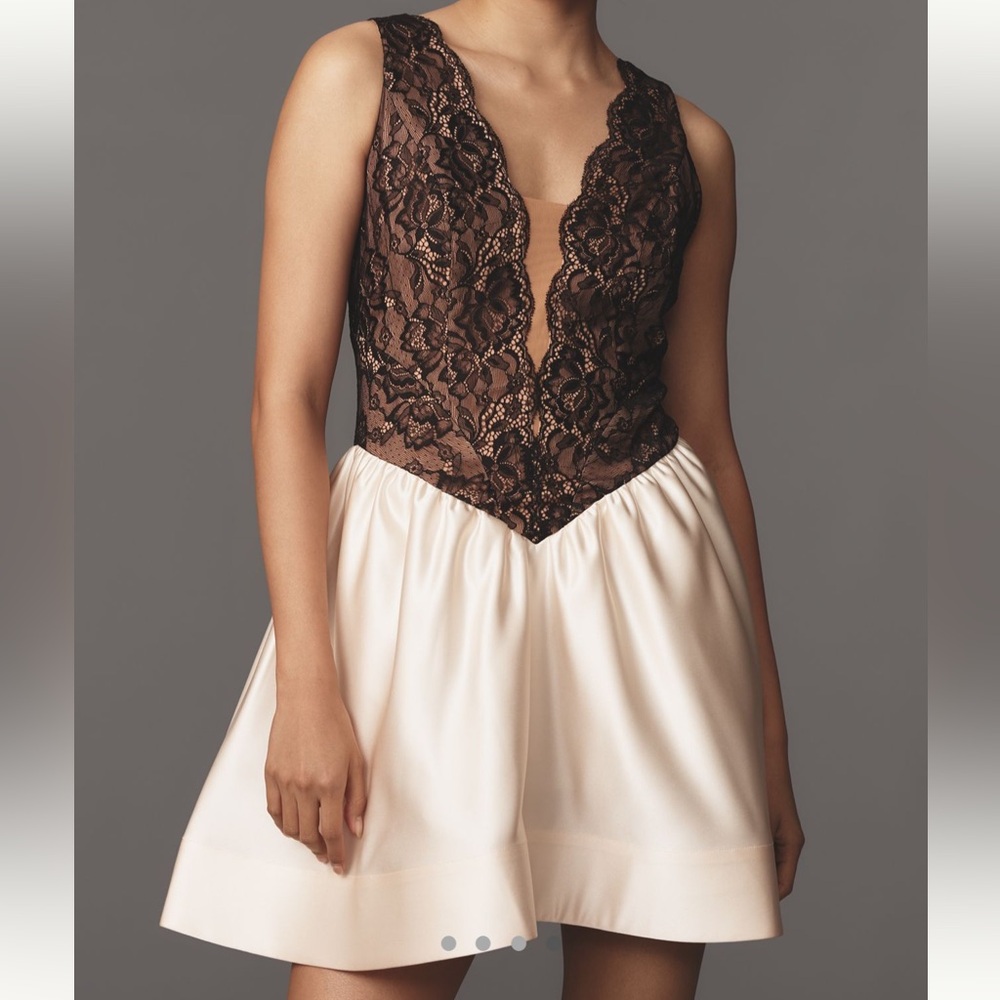 *Anthropologie Maeve Twofer Basque Waist Mini Dress - Picture 4 of 5